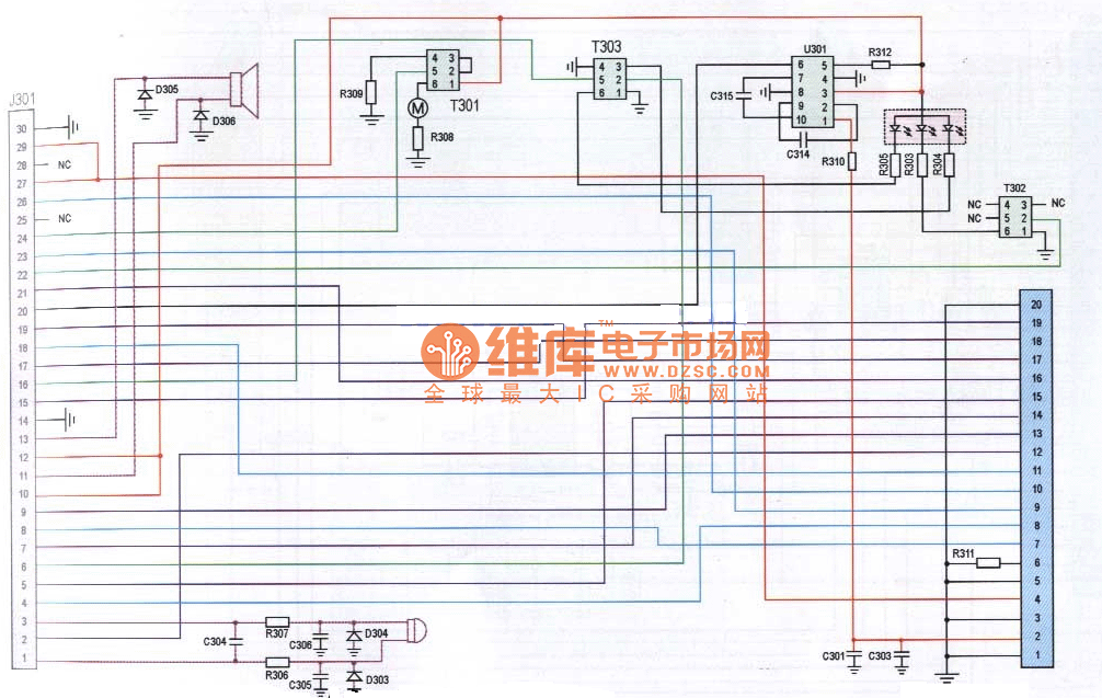 迪比特5688型手机排线电路原理图  第1张