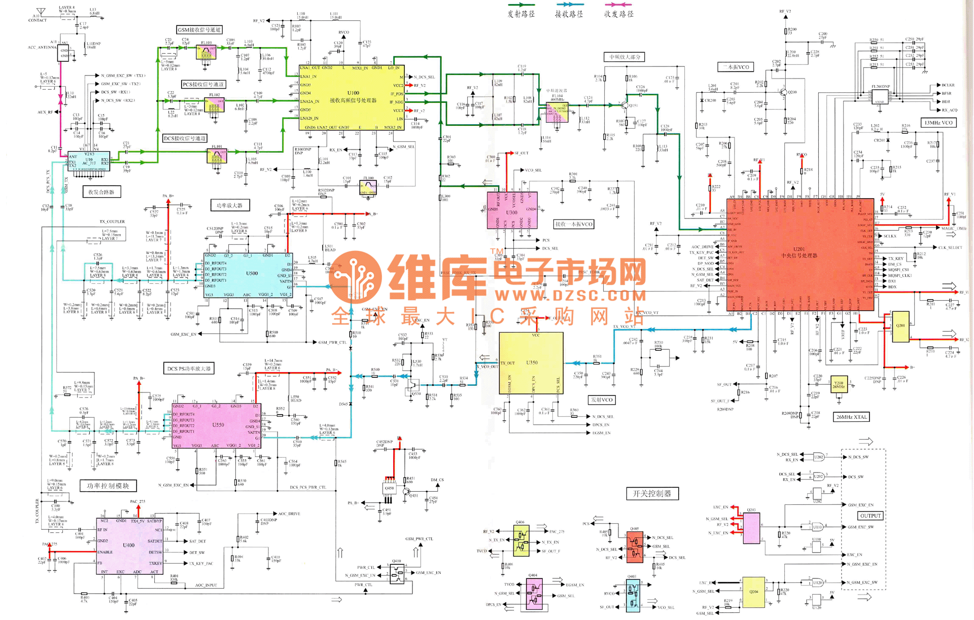 摩托罗拉V60型手机电路原理图  第1张