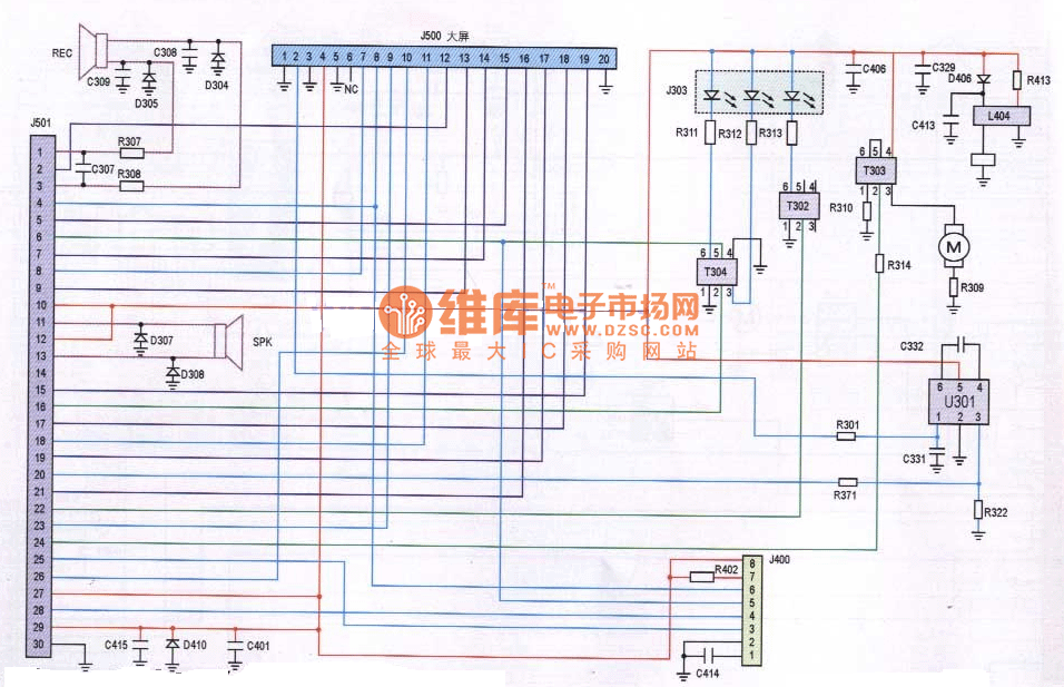 迪比特500型手机排线电路原理图  第1张