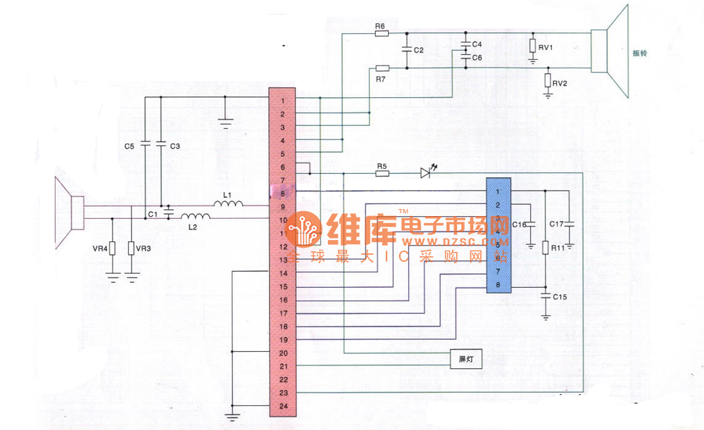 中兴A300型手机排线电路原理图  第1张