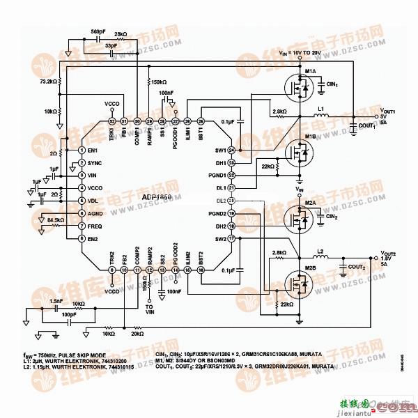 ADP1850典型的低电流应用电路图  第1张