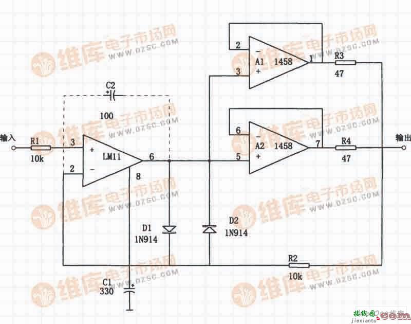 MC1458构成的精密复合缓冲电路  第1张