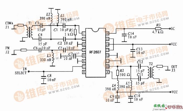 基于RF2607的典型应用外围电路图  第1张