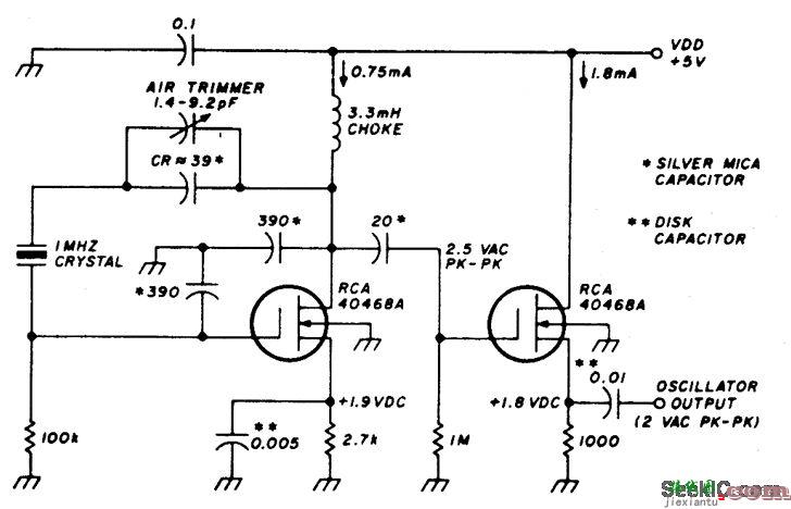 1MHz的场效应晶体振荡器电路  第1张