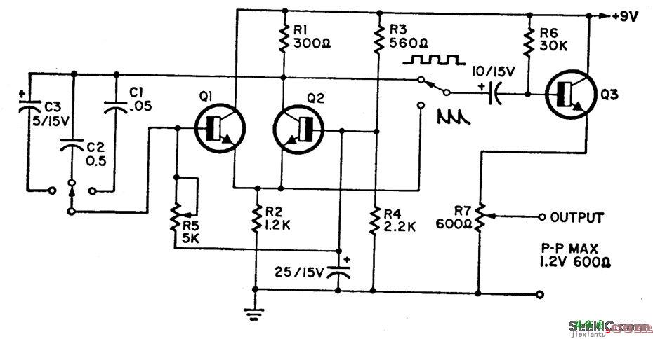 射极耦合的阻容振荡器电路  第1张