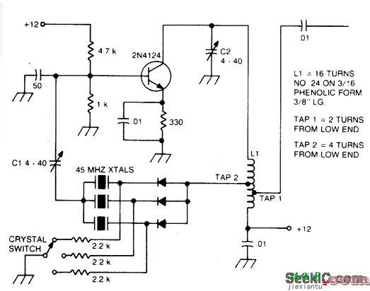 带晶体开关的泛音振荡器电路  第1张