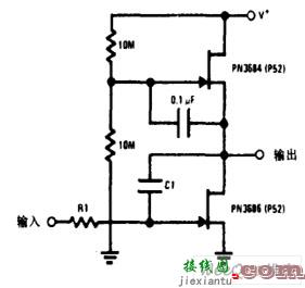 与结型场效应管交流耦合的积分器电路图  第1张