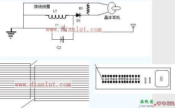 用计算机排线制作的矿石收音机简易电路  第2张