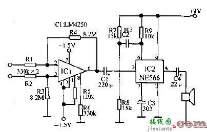 NE566等元件构成的心电图测试电路  第1张