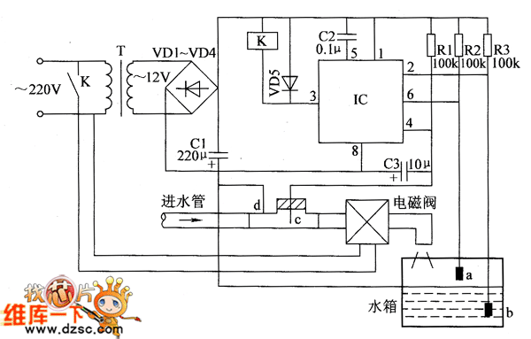 农用自动水阀门电路图（二）  第1张