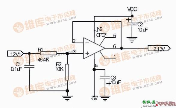 12V检测电压的调理电路图  第1张