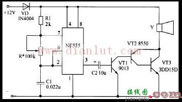 NE555构成的摩托车电子喇叭电路的简介  第1张