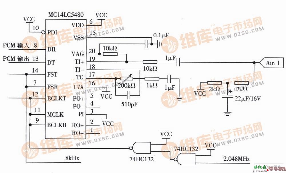 语音PCM编码电路原理图  第1张