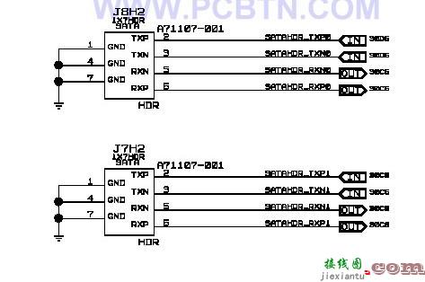 Intel 875p主板SATA连接器电路图  第1张