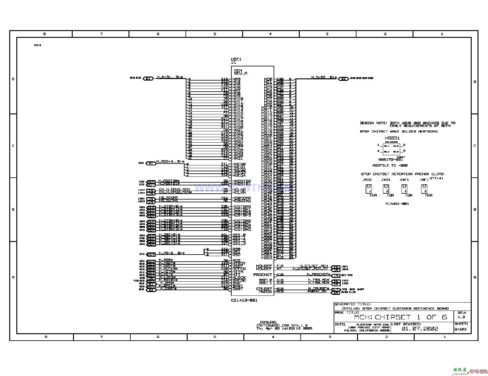 Intel 875p主板MCH控制芯片电路图  第1张