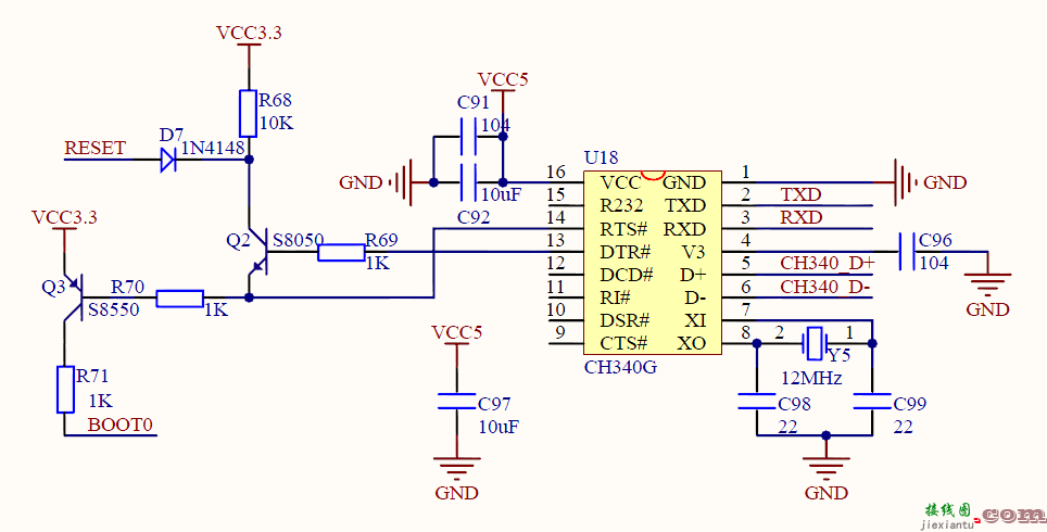 关于CH340在STM32实现一键下载电路的研究  第1张