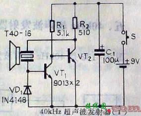 简单40kHZ超声波发射电路  第1张