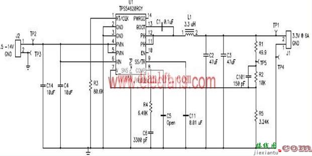 降压转换器TPS54620应用电路图及原理分析  第1张