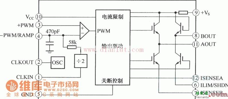 SA08脉宽调制放大器简易原理电路图  第1张