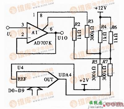利用D/A转换器自动失调调零电路图  第1张