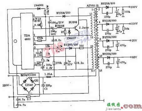 TDA4600阻塞交流器电源电路图解  第1张