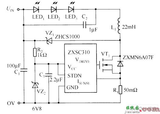 ZXSC310的典型应用电路图  第1张