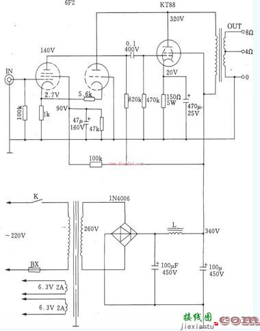 KT88超三极管接法电路图  第1张