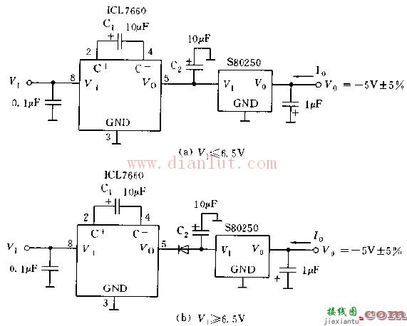 采用ICL7660与S80250芯片设计极性反转电路  第1张