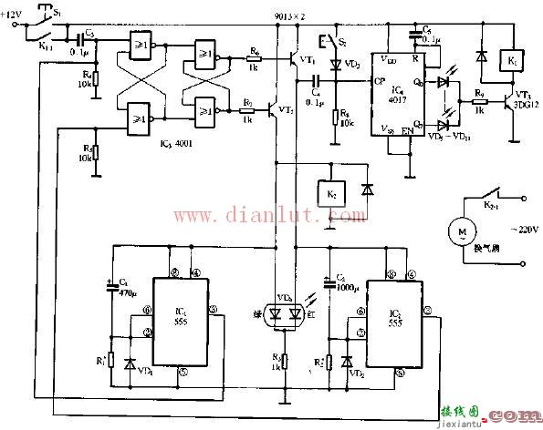 采用555定时器的排气控制器电路  第1张