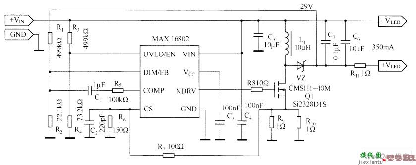 MAX16802的典型应用电路图  第1张