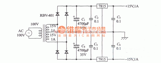 基于LM7815的双性稳压电源电路  第1张