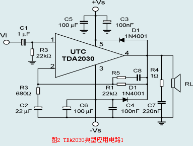 简单TDA2030音频功率放大电路  第2张