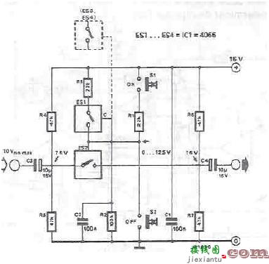 音频信号电子开关电路图电子项目  第1张