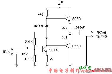 用8550和8050制作的简单晶体管小功放电路  第1张