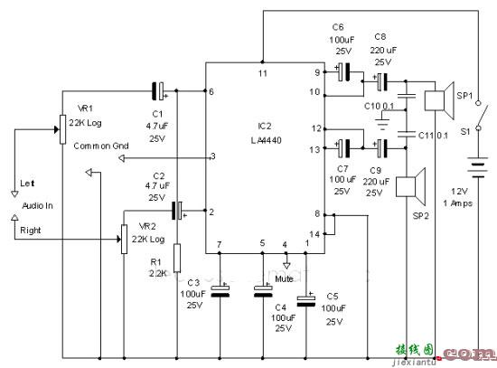 LA4440音频功放电路图电子工程  第1张