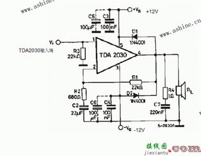 TDA2030低音炮电路  第1张