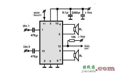 TDA8560 2x40瓦汽车音响功放电路原理图  第1张