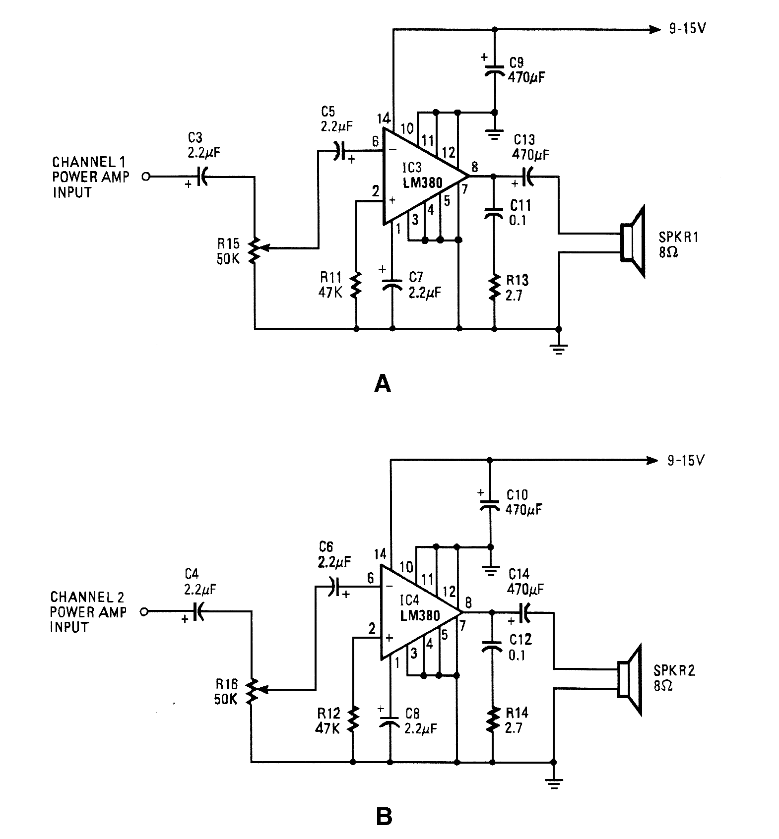 LM380个人立体声放大器  第1张