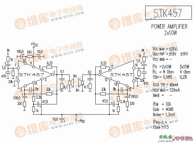 SKT457 音响IC电路图  第1张