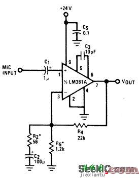 单端麦克风前置放大器  第1张