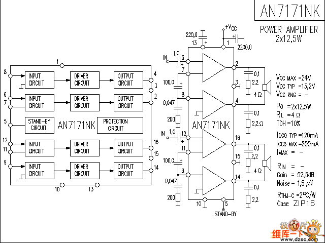 AN7171NK 音响IC电路图  第1张