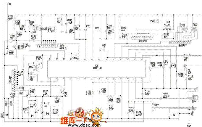 多功能收音机电路原理图  第1张