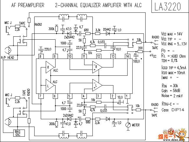 LA3220 音响IC电路图  第1张