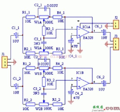 利用BA328制作的音调控制电路原理图  第1张