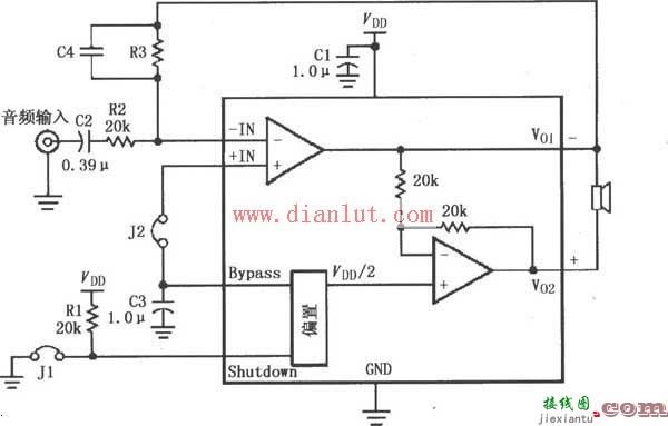 LM4819设计的高增益音频放大电路原理图  第1张