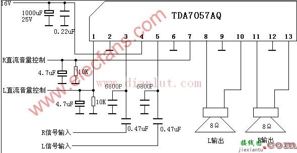 TDA7057系列的伴音功放应用电路  第1张