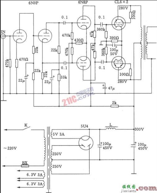 6L6 A类电子管推挽功放电路的介绍  第1张