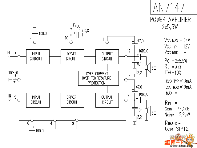 AN7147 音响IC电路图  第1张