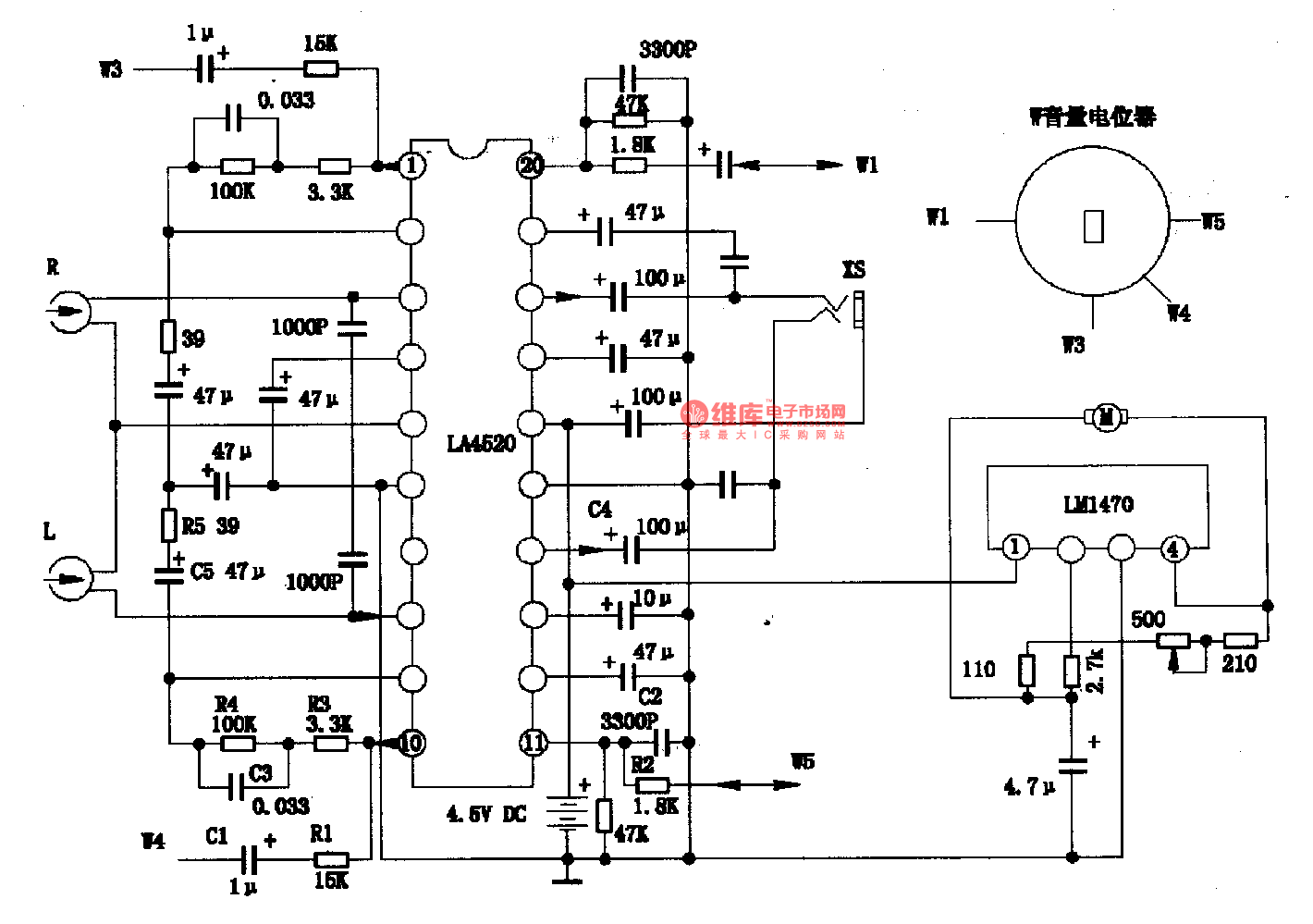 LA4520-单片立体声放音柒成电路图  第3张