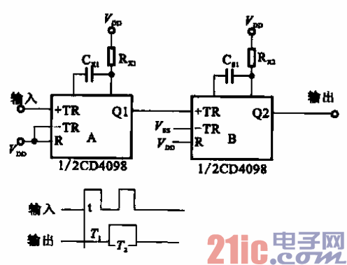 CD4098脉冲延迟电路  第1张